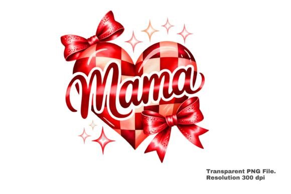 Download Mama Heart Checkerboard Design PNG - Design Collection