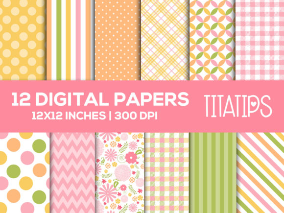 Download Floral Digital Paper Set, Pastel Colors - Pastel colors Collection