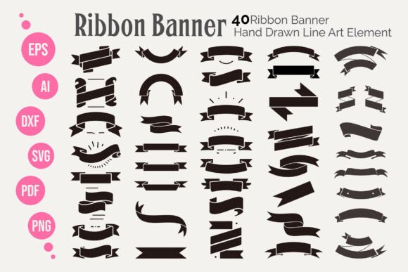 Download 50 Ribbon Banner SVG Element Bundle - Banner Collection