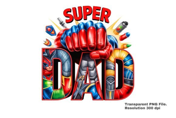 Download Super Dad Hero Fist Design PNG - Design Collection