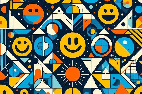 Download Modern Smiley Geometric Design - Design Collection